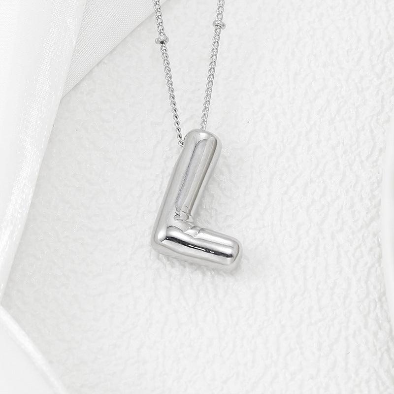 Copper Bubble Letter Pendant Necklace Style L One Size