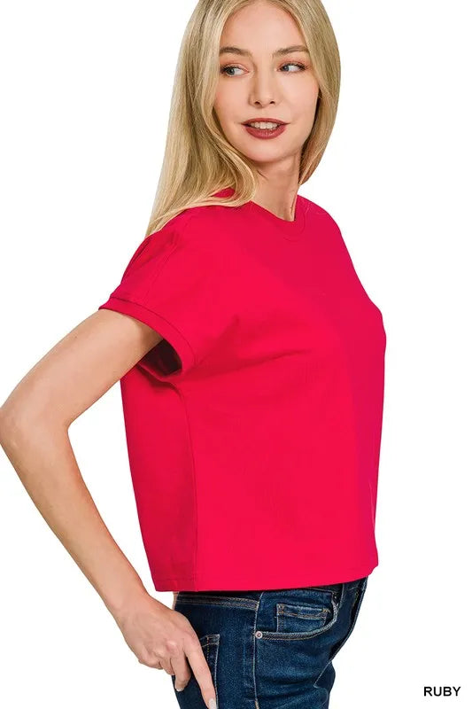 Zenana Premium Cotton Relaxed Crop Tee