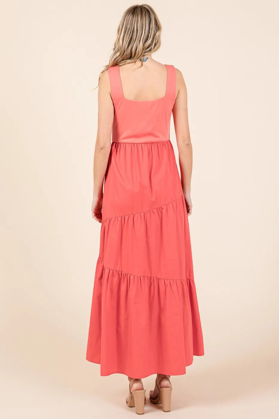 Mittoshop Mix Media Square Neck Maxi Dress