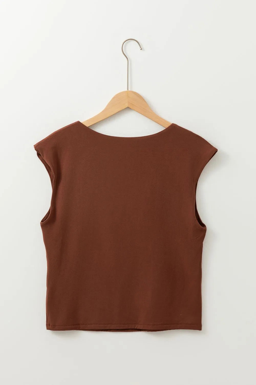 Round Neck Slim Cap Sleeve Top