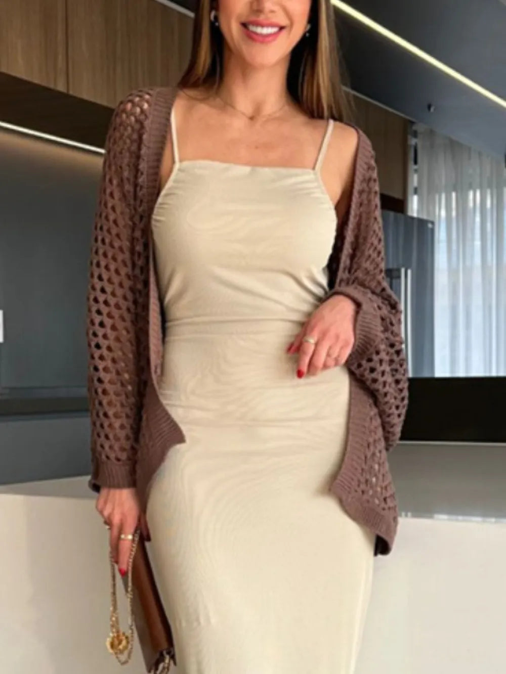 Hollow Out Open Front Cover-Up