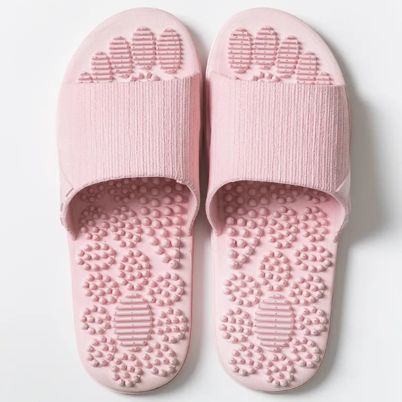 Open Toe Flats Slippers Pink