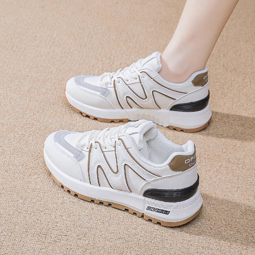 Round Toe Lace Up Athletic Khaki