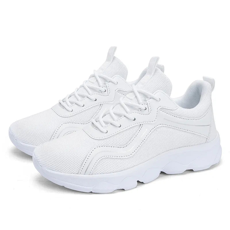 Lace Up Mesh Round Toe Platform Athletic