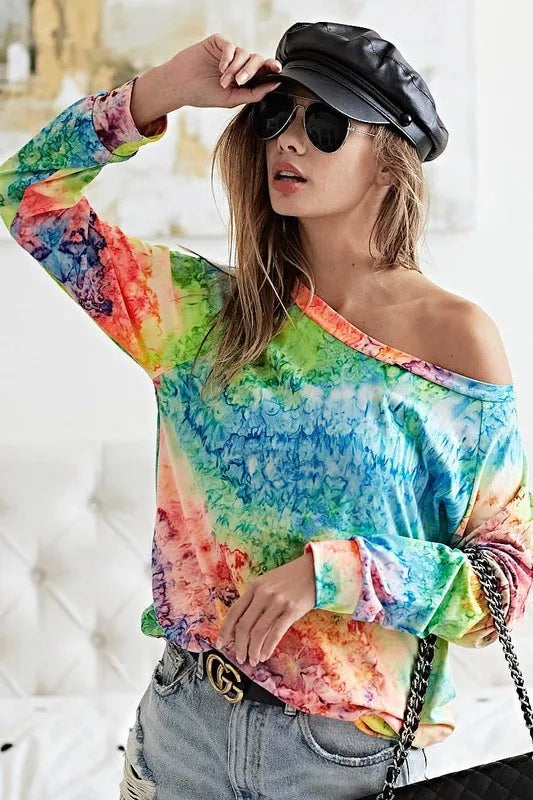 BiBi Tie Dye Soft Knit Jersey T-Shirt