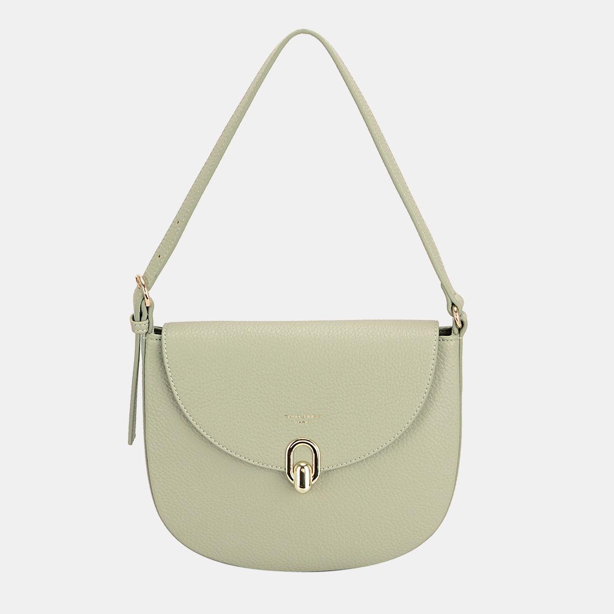 David Jones Metal Buckle Shoulder Bag Greyish Green One Size