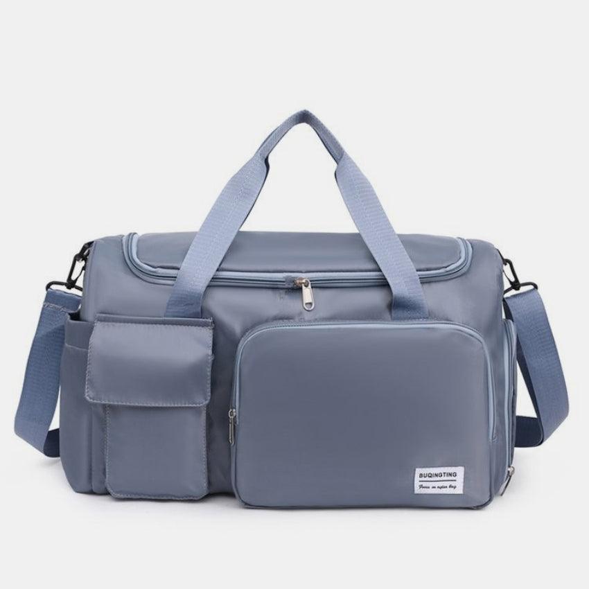 Oxford Cloth Detachable Strap Travel Bag Dusty Blue One Size