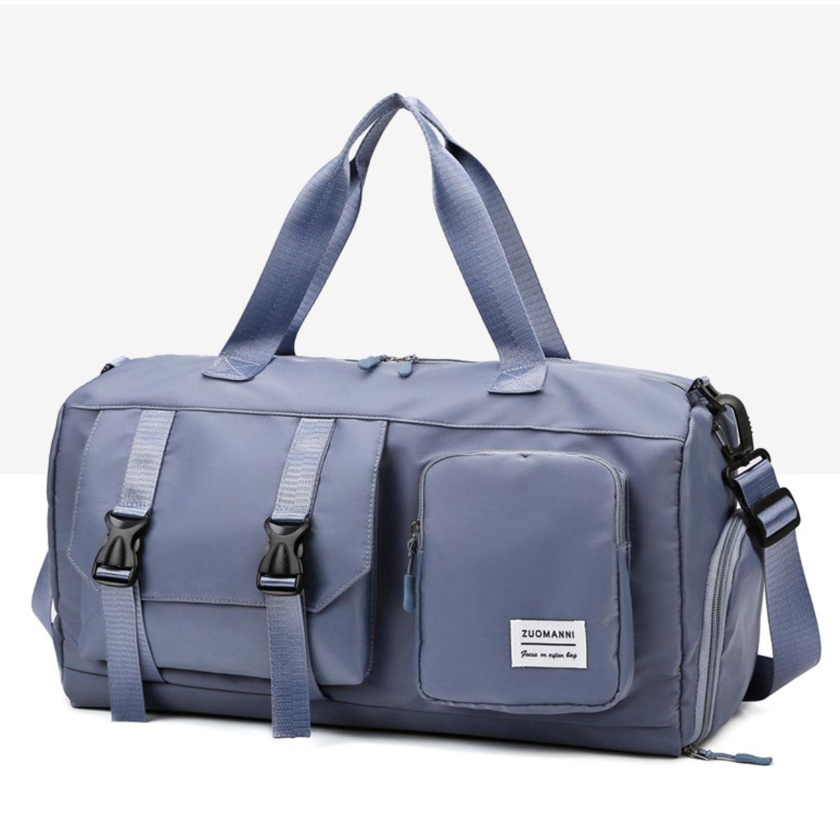 Oxford Cloth Multi-Pocket Travel Bag Light Indigo One Size