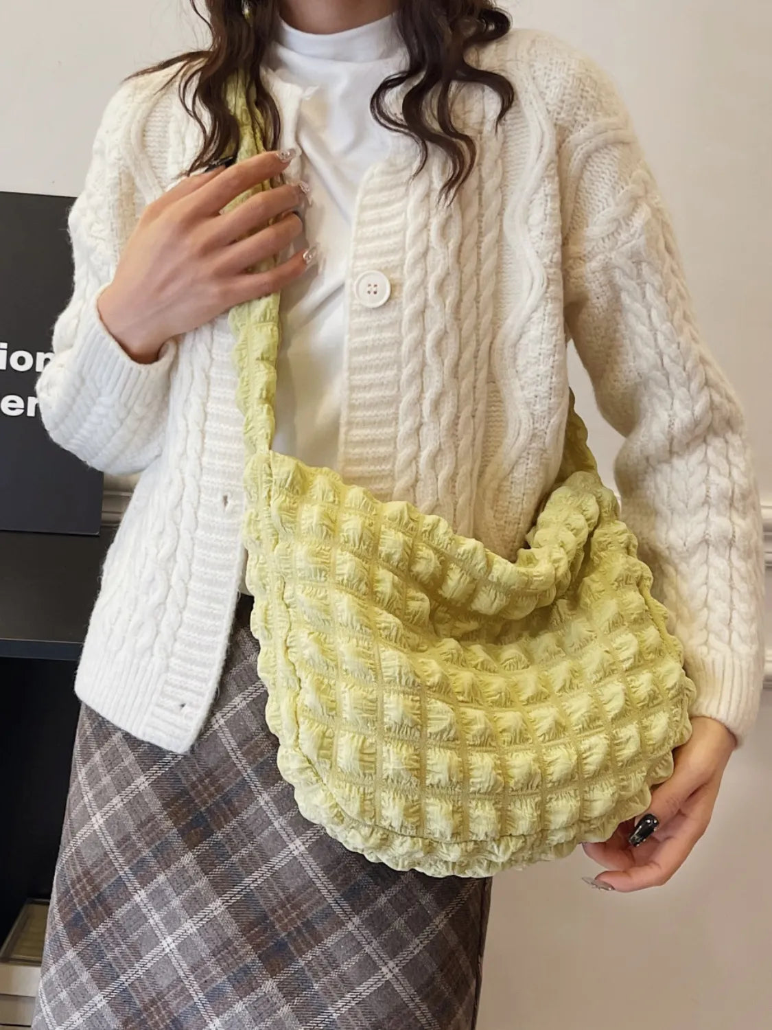 Cloud Puff Shoulder Bag Yellow-Green One Size