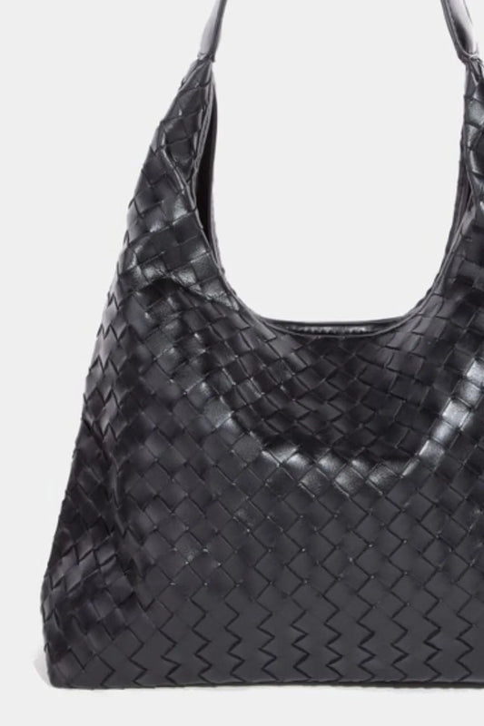 Fame Woven Faux Leather Tote Bag