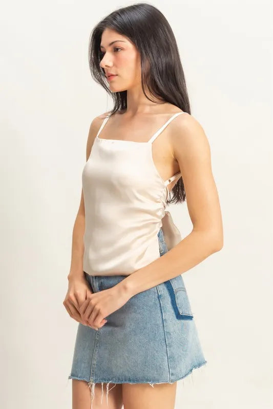 HYFVE Satin Back Tie Detail Cami