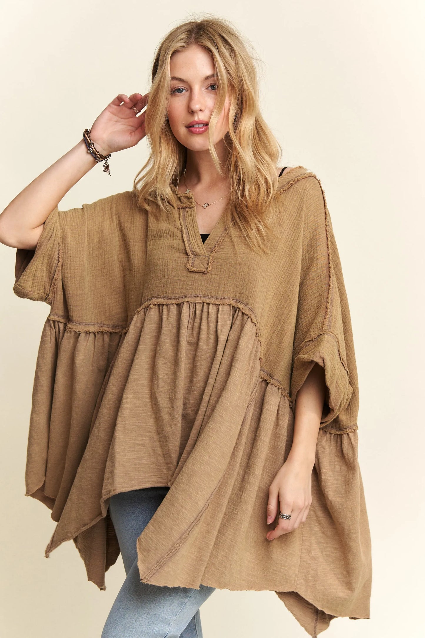 ADORA Oversized Mineral Washed Flare Top