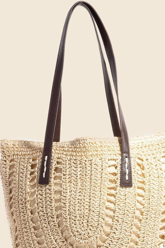 Fame Straw Braided Rounded Tote Bag