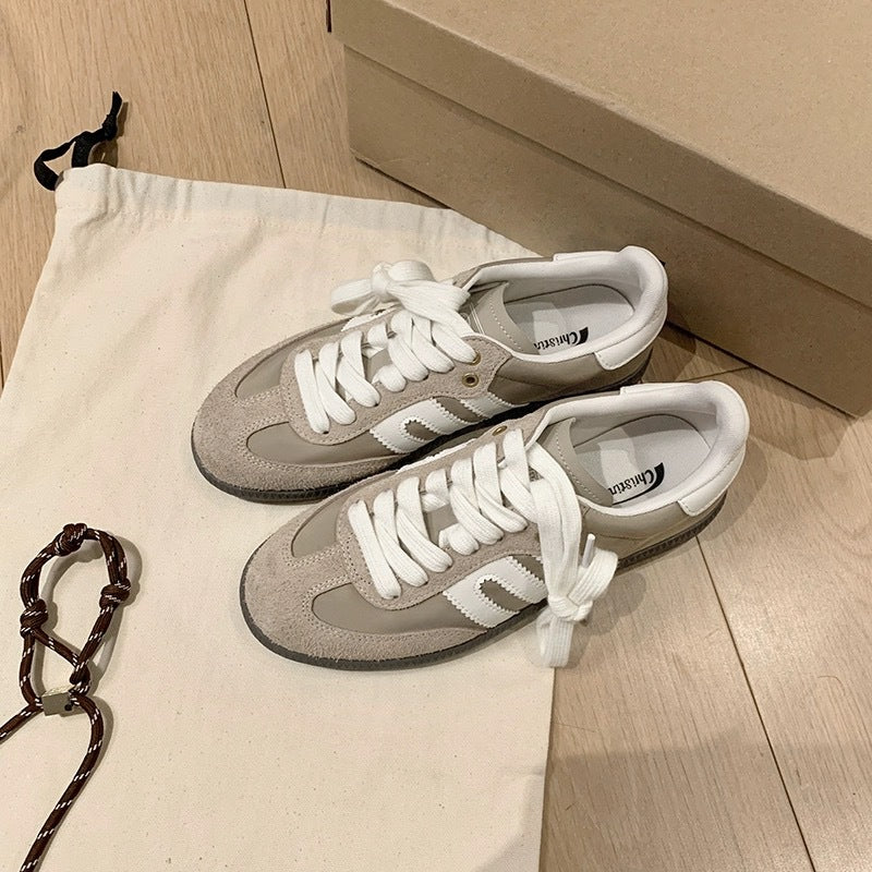 Round Toe Flats Sneakers Mocha