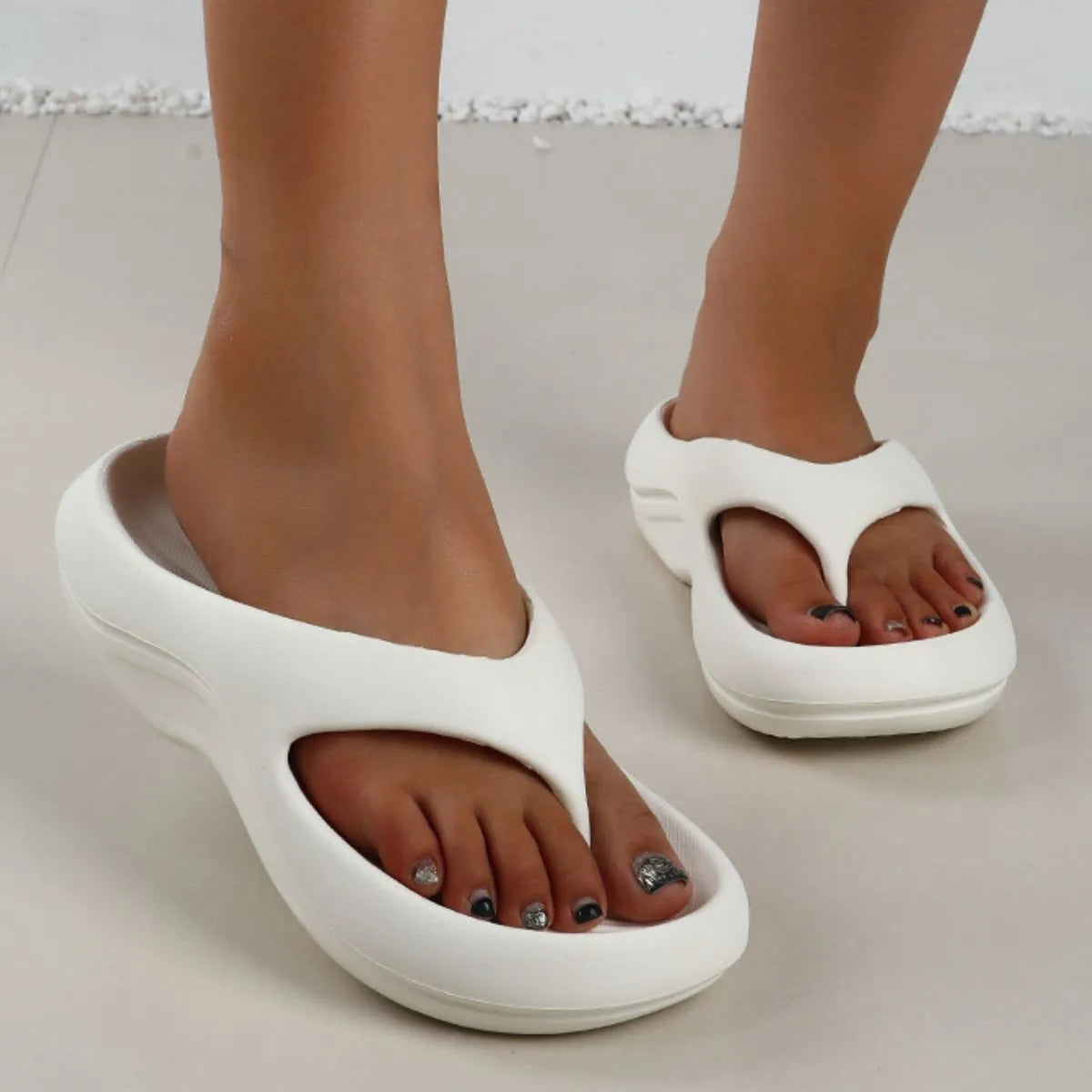 Toe Post Platform Slippers
