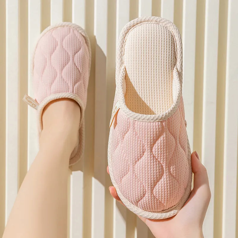 Round Toe Flats Slippers Pink