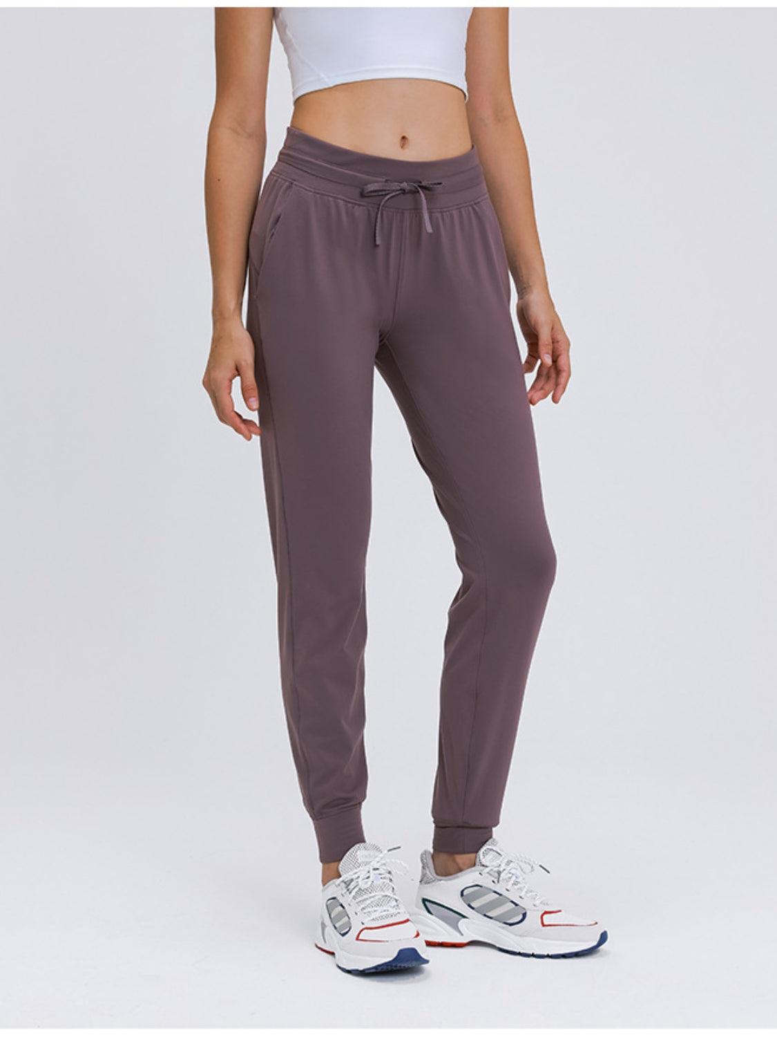 Millennia Double Take Tied Joggers with Pockets Dusty Pink