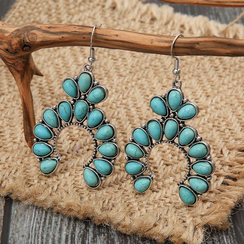 Artificial Turquoise Drop Earrings Teal One Size