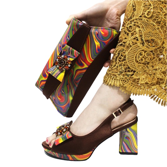 New Sale Italian Design Shoes With Matching Set- ED107