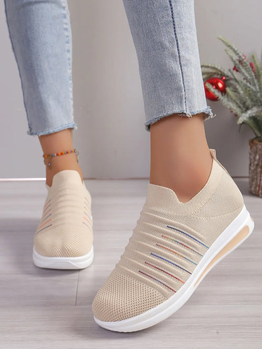 Breathable Mesh Wedge Sneakers