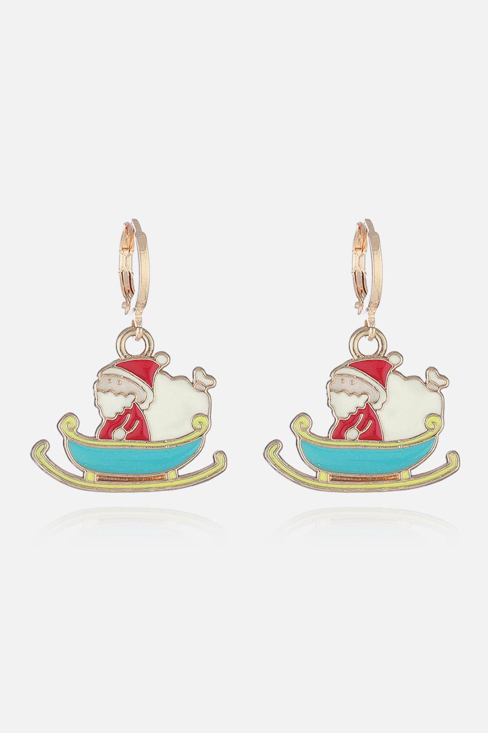 Christmas Theme Alloy Earrings Style J One Size