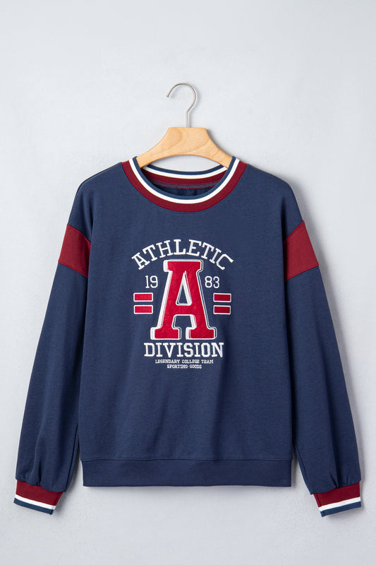 ATHLETIC DIVISION Colorblock Long Sleeve Graphic Sweatshirt