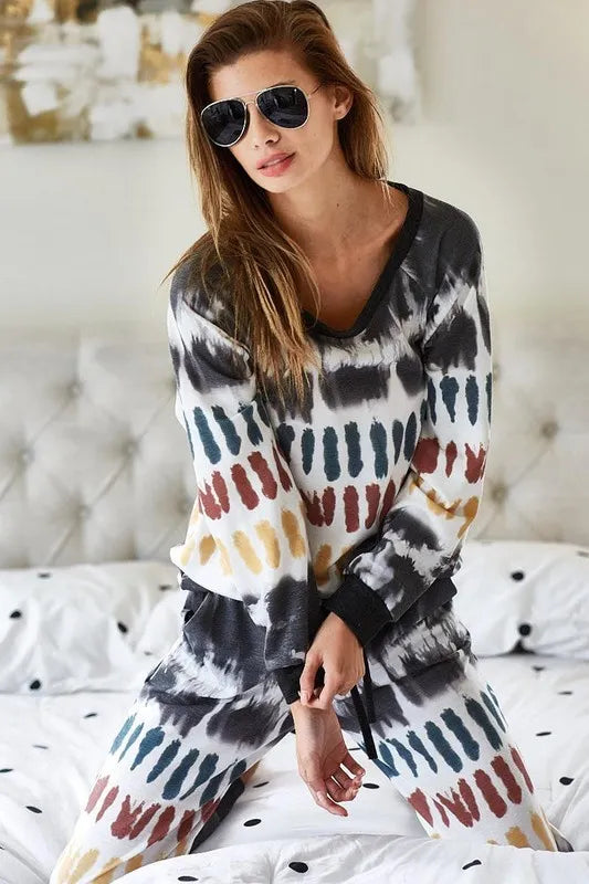 BiBi Tie Dye Print French Terry Top