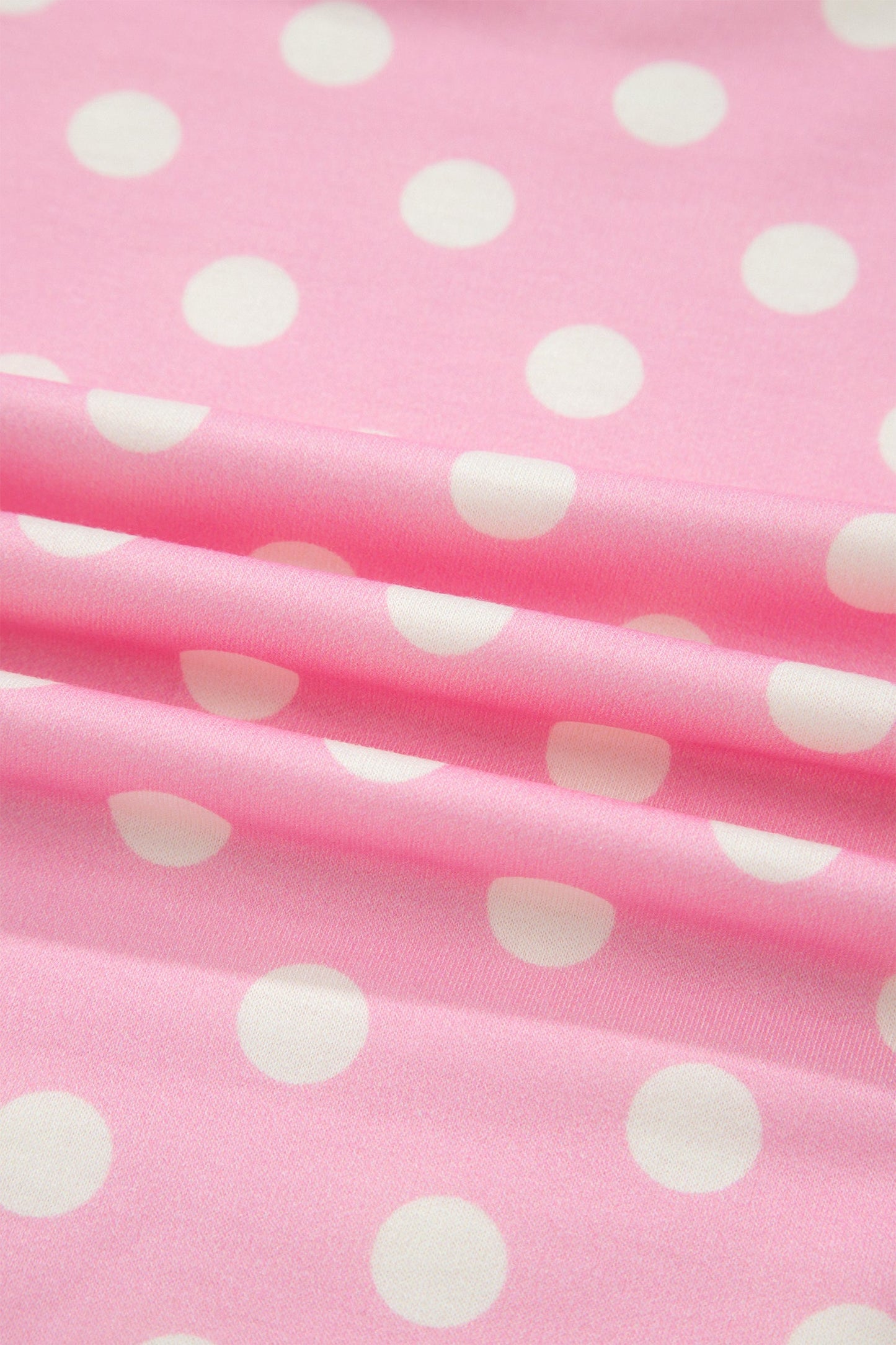 Polka Dot Colorblock Mock Neck & Shorts Set