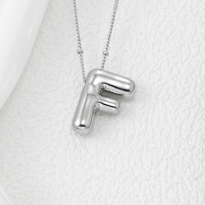 Copper Bubble Letter Pendant Necklace Style F One Size