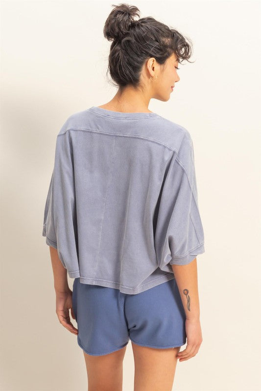 HYFVE Lightweight Round Neck Batwing Sleeve T-Shirt