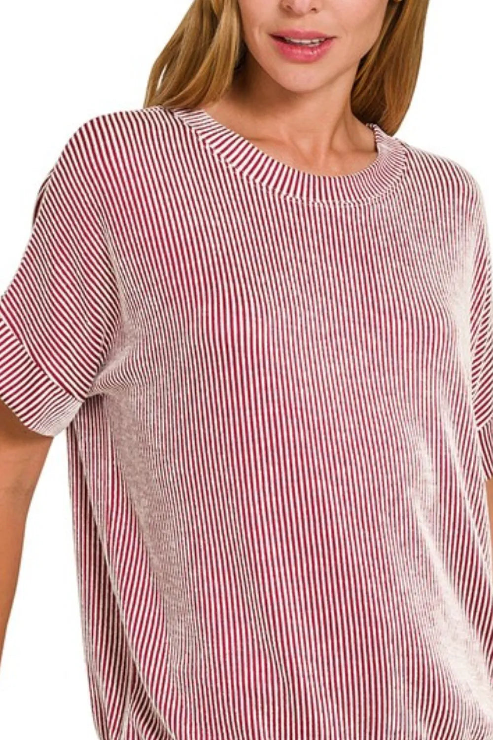 Zenana Corded Rib Short Sleeve T-Shirt
