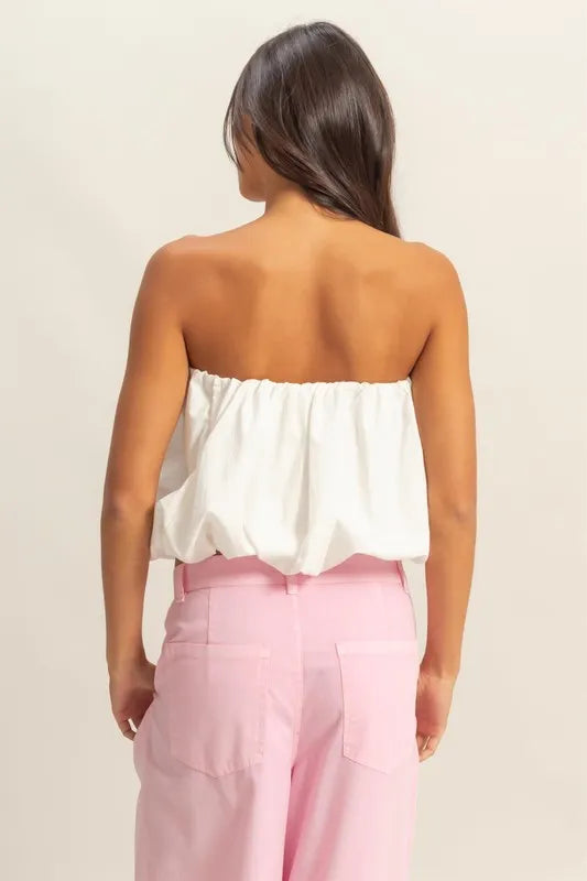HYFVE Trendy Strapless Bubble Top