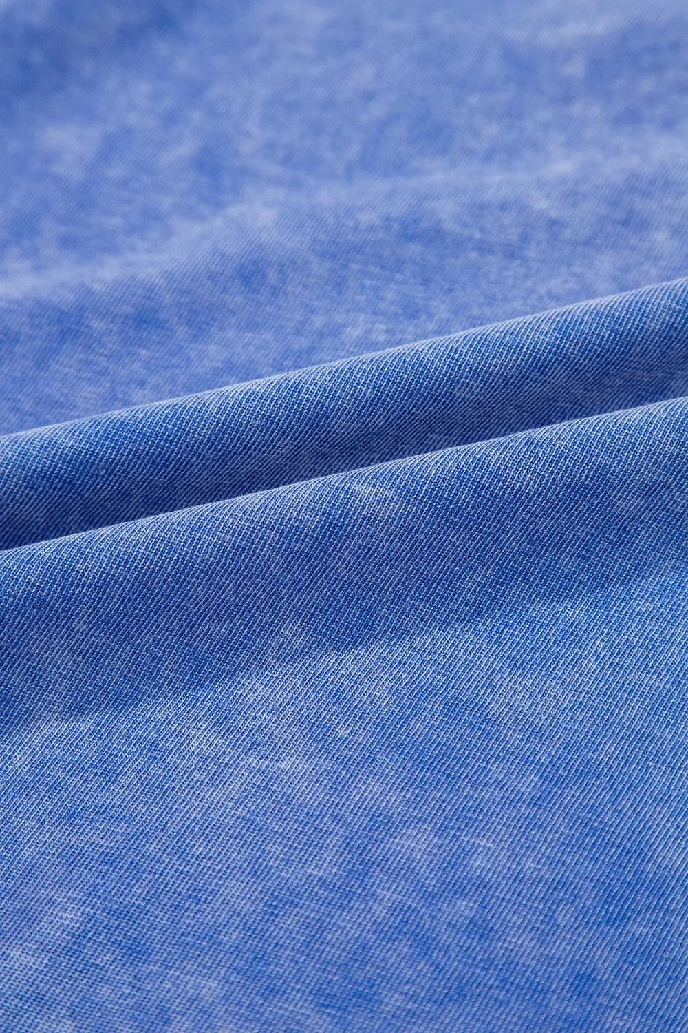 Acid Wash Star Patched Rolled Trim Top and Pants Set