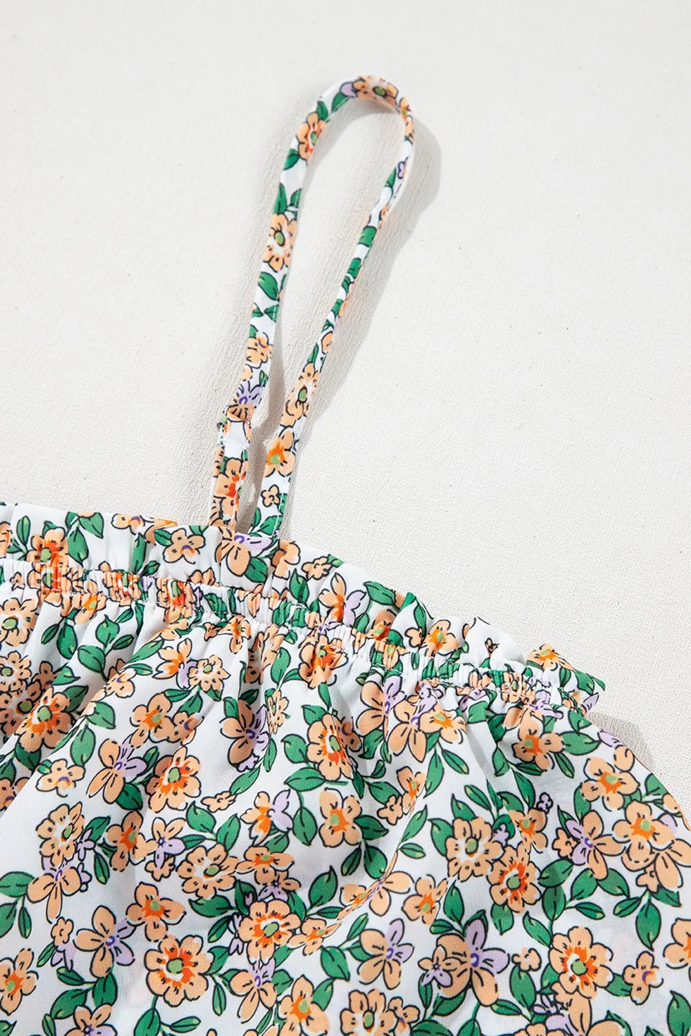 Floral Spaghetti Strap Ruffled Cami