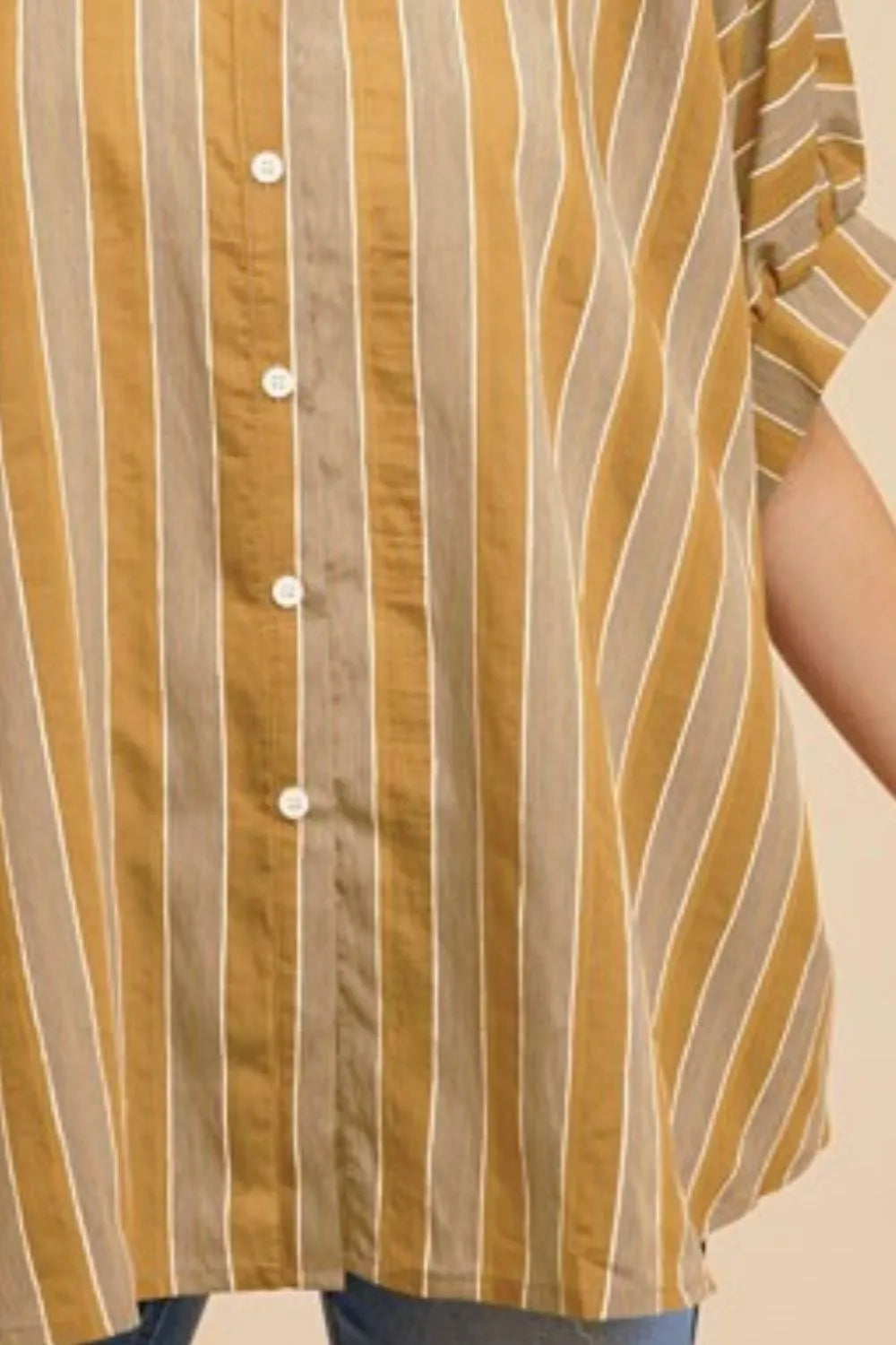 Annie Wear Oversized Drop Shoulder Striped Woven Shirt