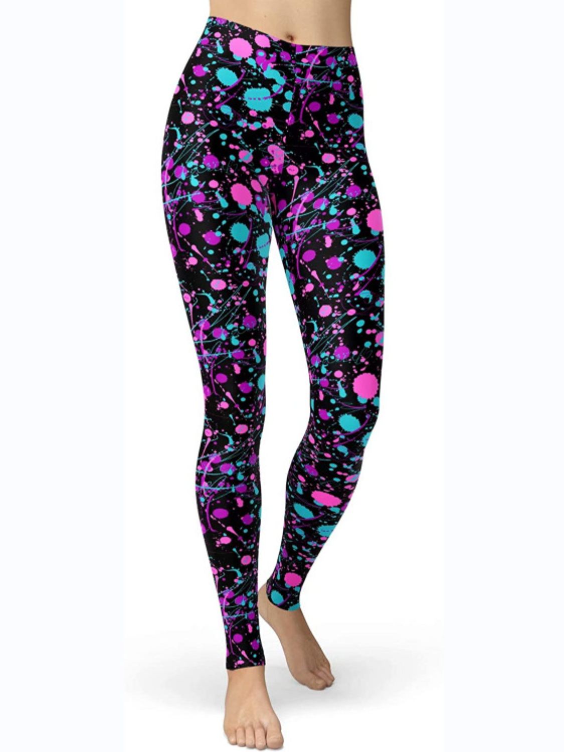 Abstract Print High Waist Active Leggings Mauve