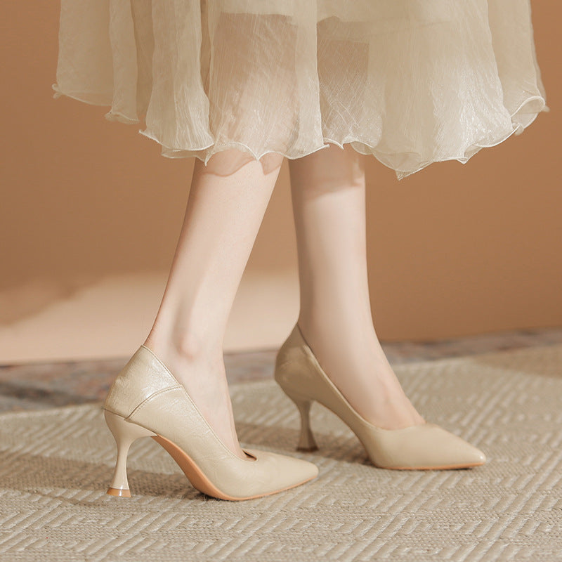 Point Toe Flare Heels Pumps