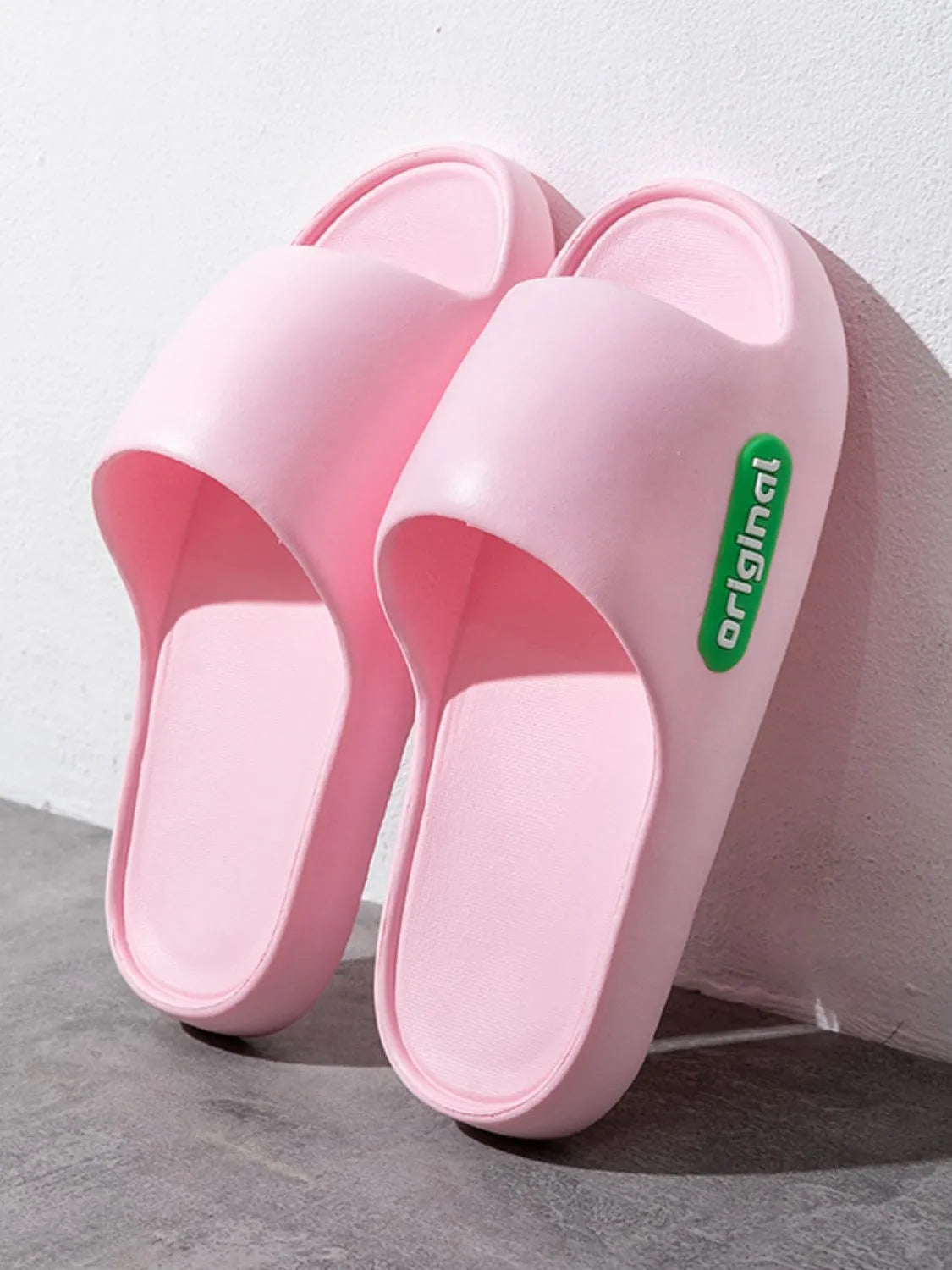 Open Toe Flats Slippers Pink
