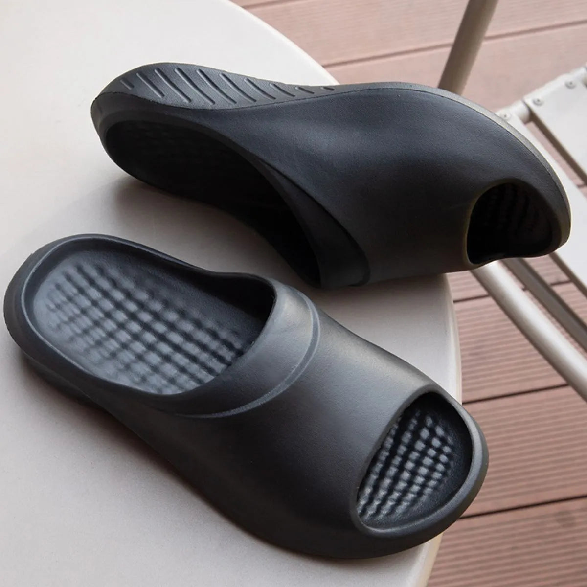 Open Toe Platform Slippers