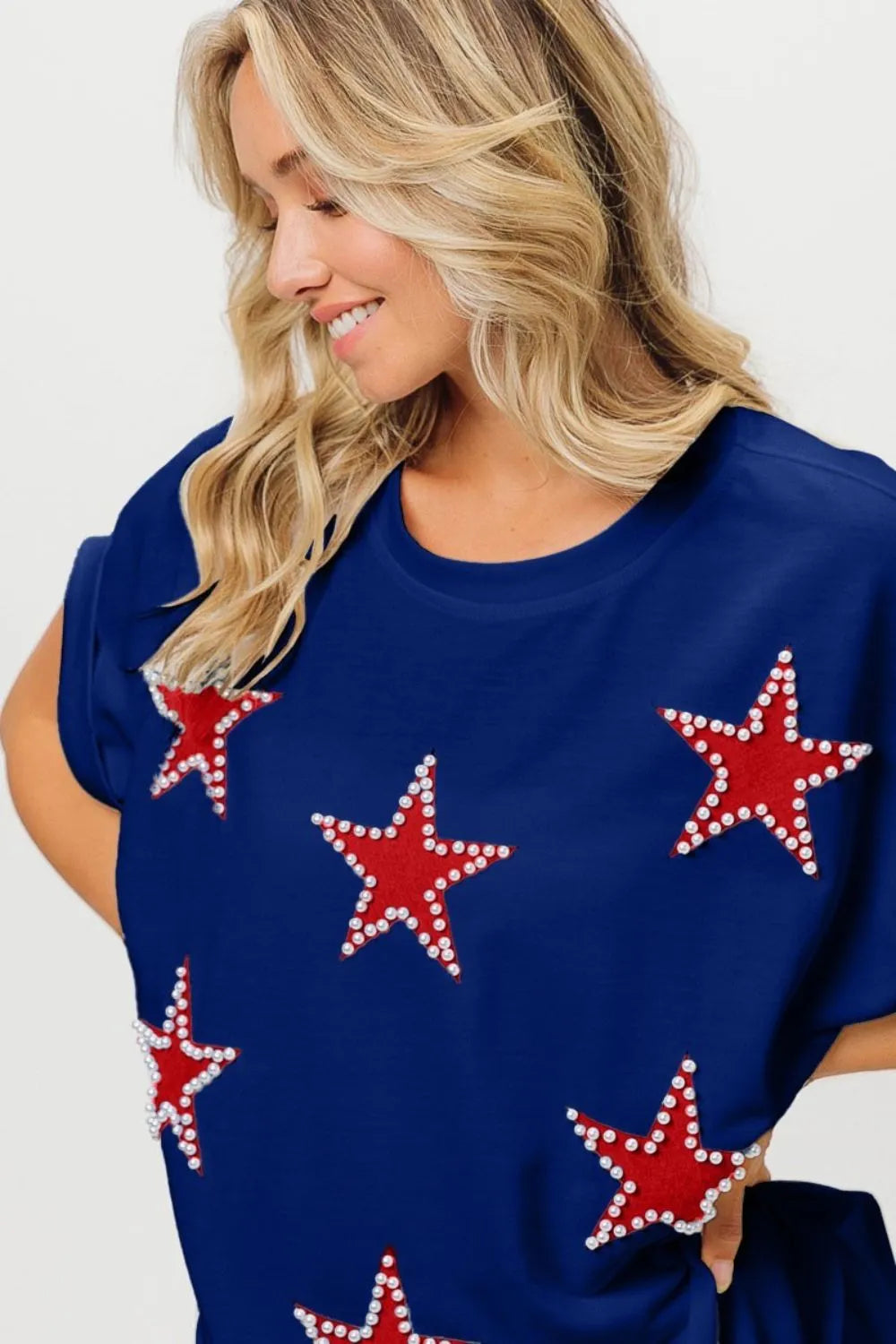 BiBi Fourth Of July Terry T-Shirt ROYAL RED