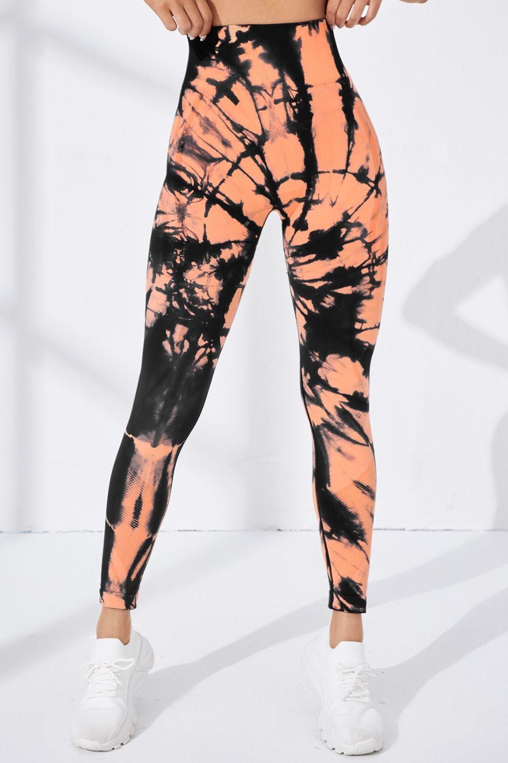Wide Waistband Long Active Pants Coral