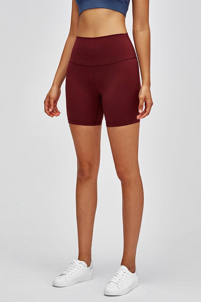 Millennia High Waist Training Shorts Wine