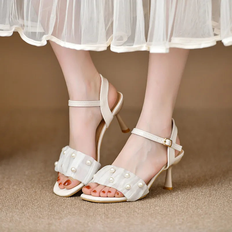 Open Toe Kitten Heels Pumps