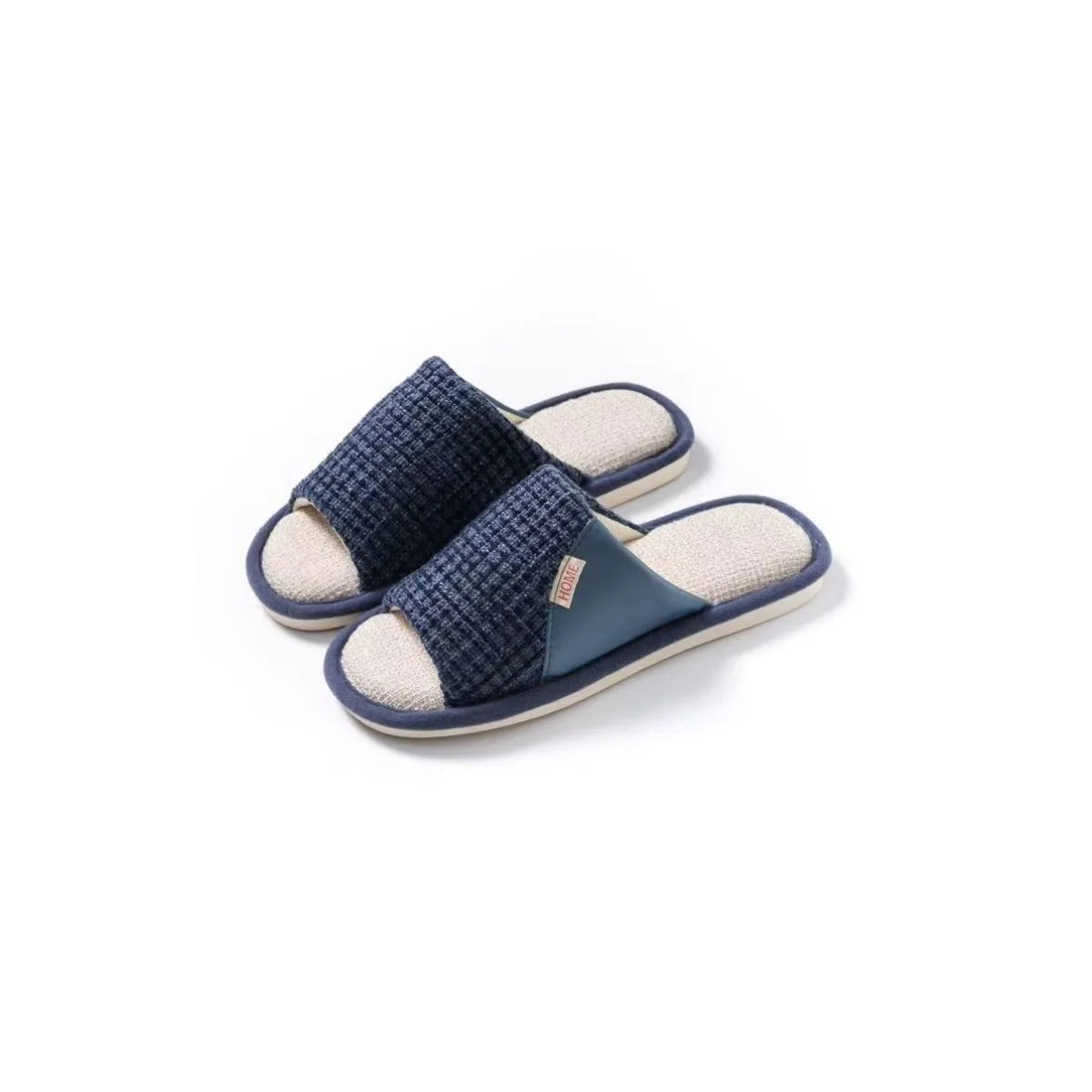 Open Toe Flats Slippers Navy