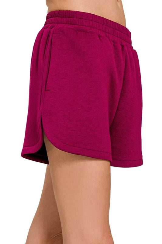 Zenana Scuba Elastic Waistband Dolphin Shorts