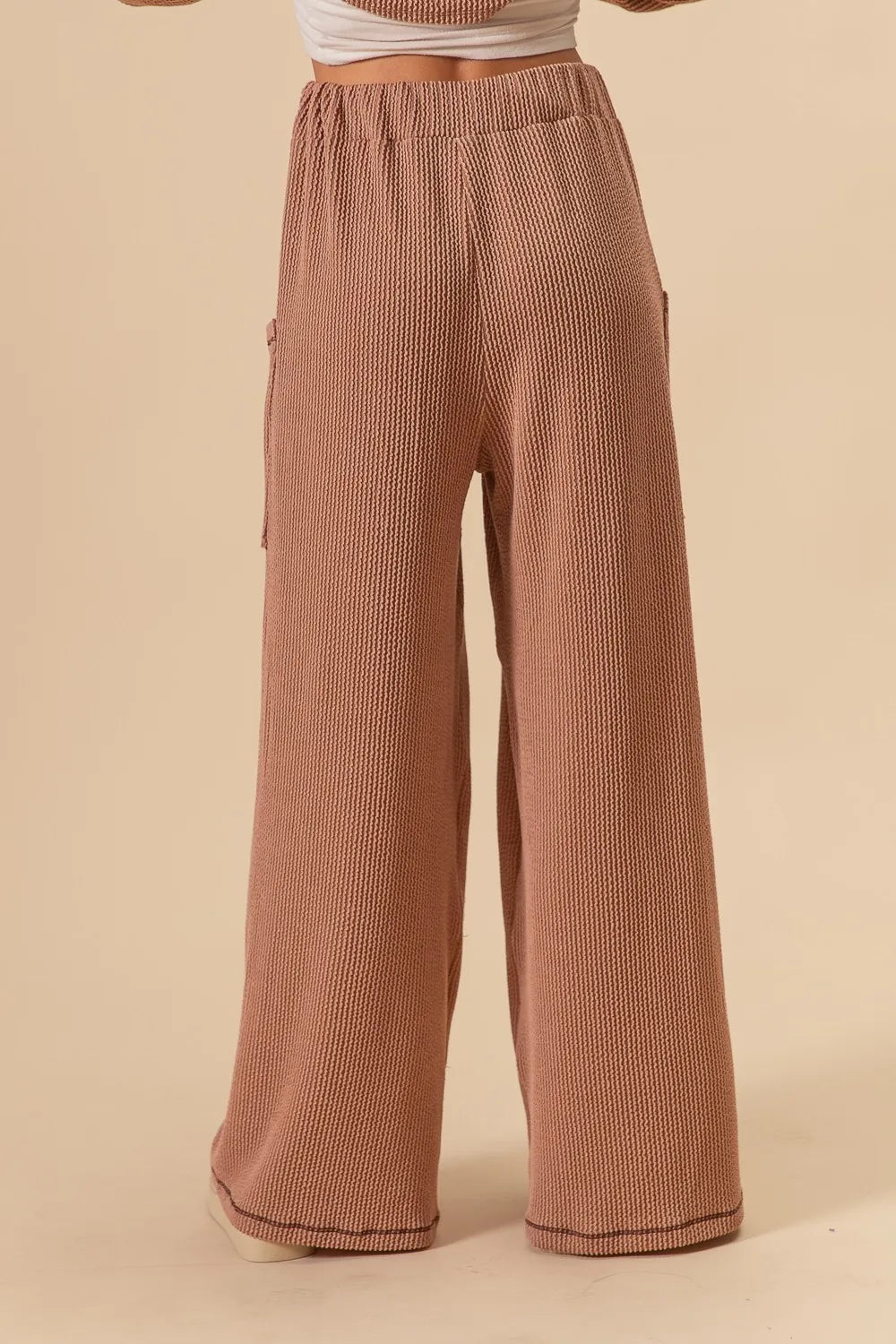 BiBi 2tone Cord Rib Waist Band Side Pocket Pants