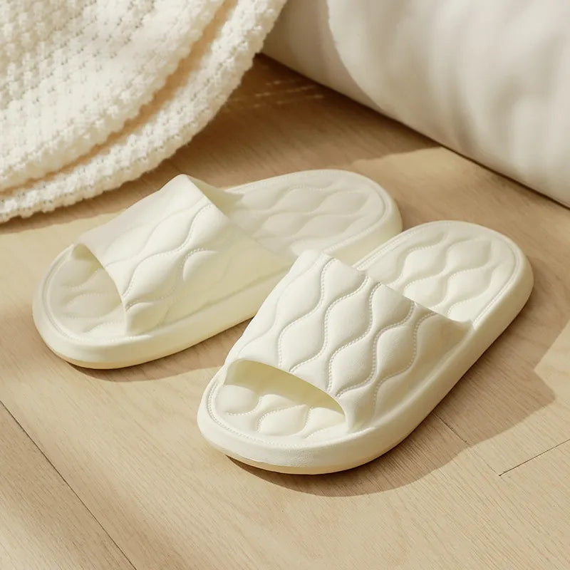 Open Toe Flats Slippers White