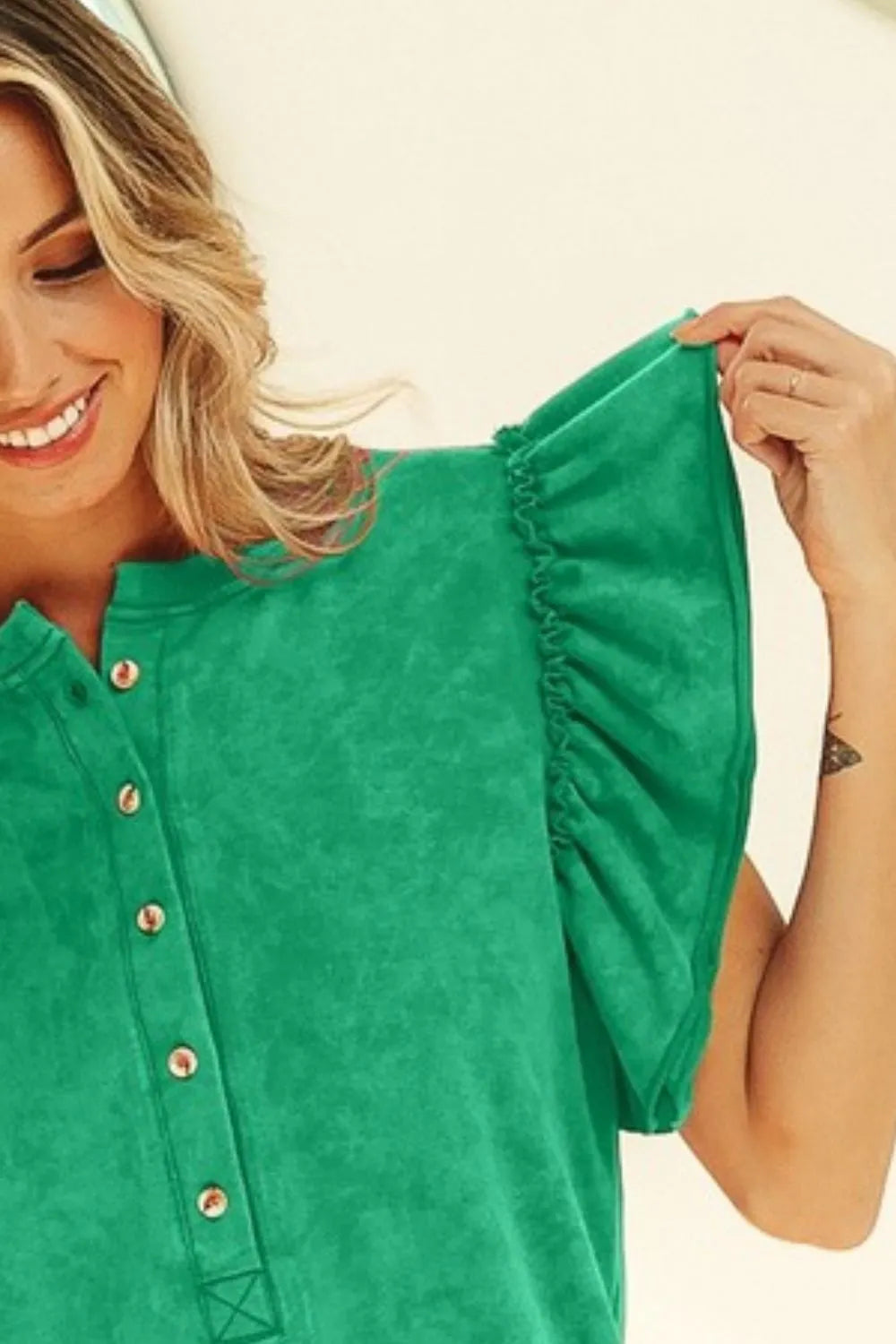 BiBi Mineral Washed Terry Top