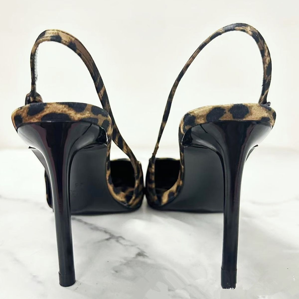 Leopard Slingback Pointed Toe Pumps