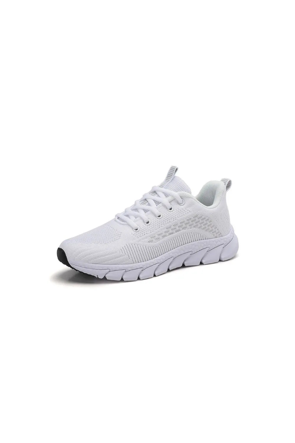 Breathable Mesh Round Toe Athletic White and gray